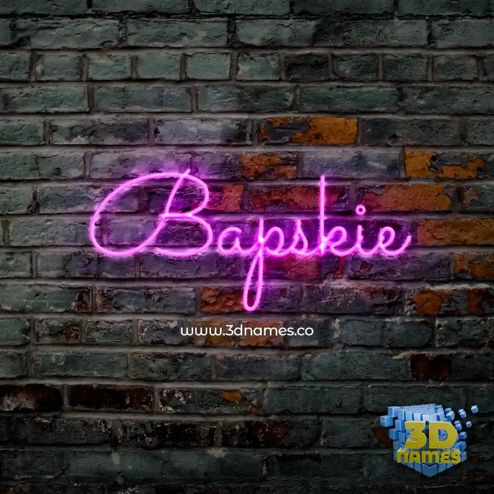 bapskie in Pink Neon style - 3D name wallpaper