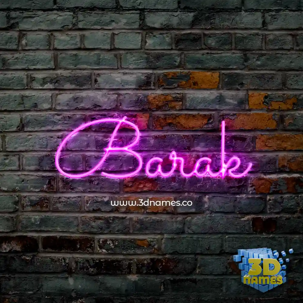 barak in Pink Neon style - 3D name wallpaper