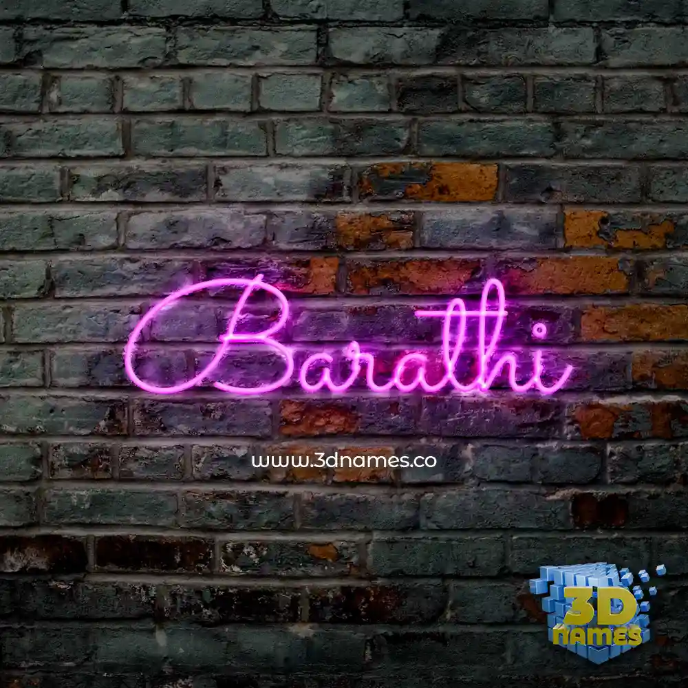 barathi in Pink Neon style - 3D name wallpaper