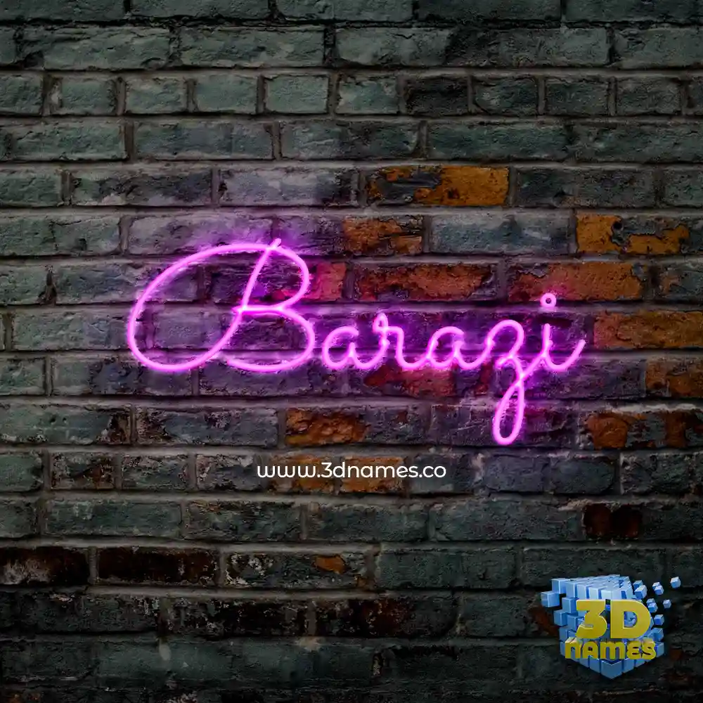 barazi in Pink Neon style - 3D name wallpaper