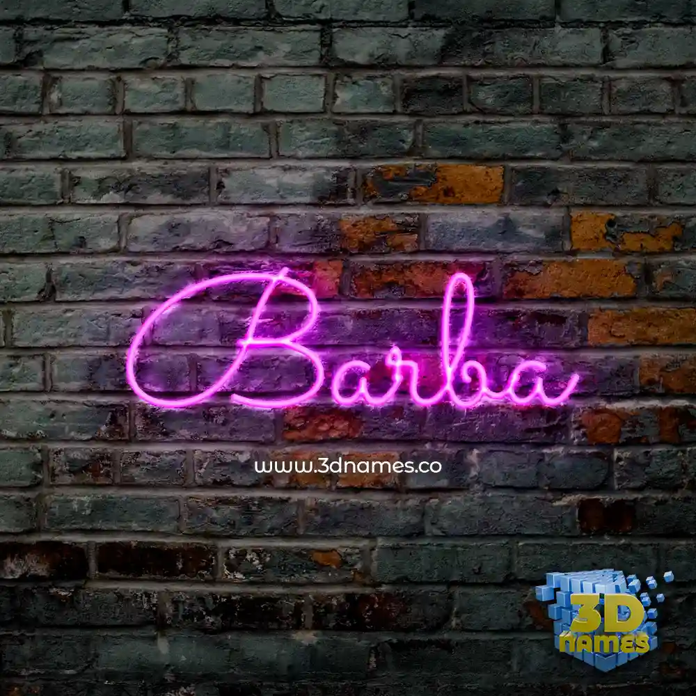 barba in Pink Neon style - 3D name wallpaper