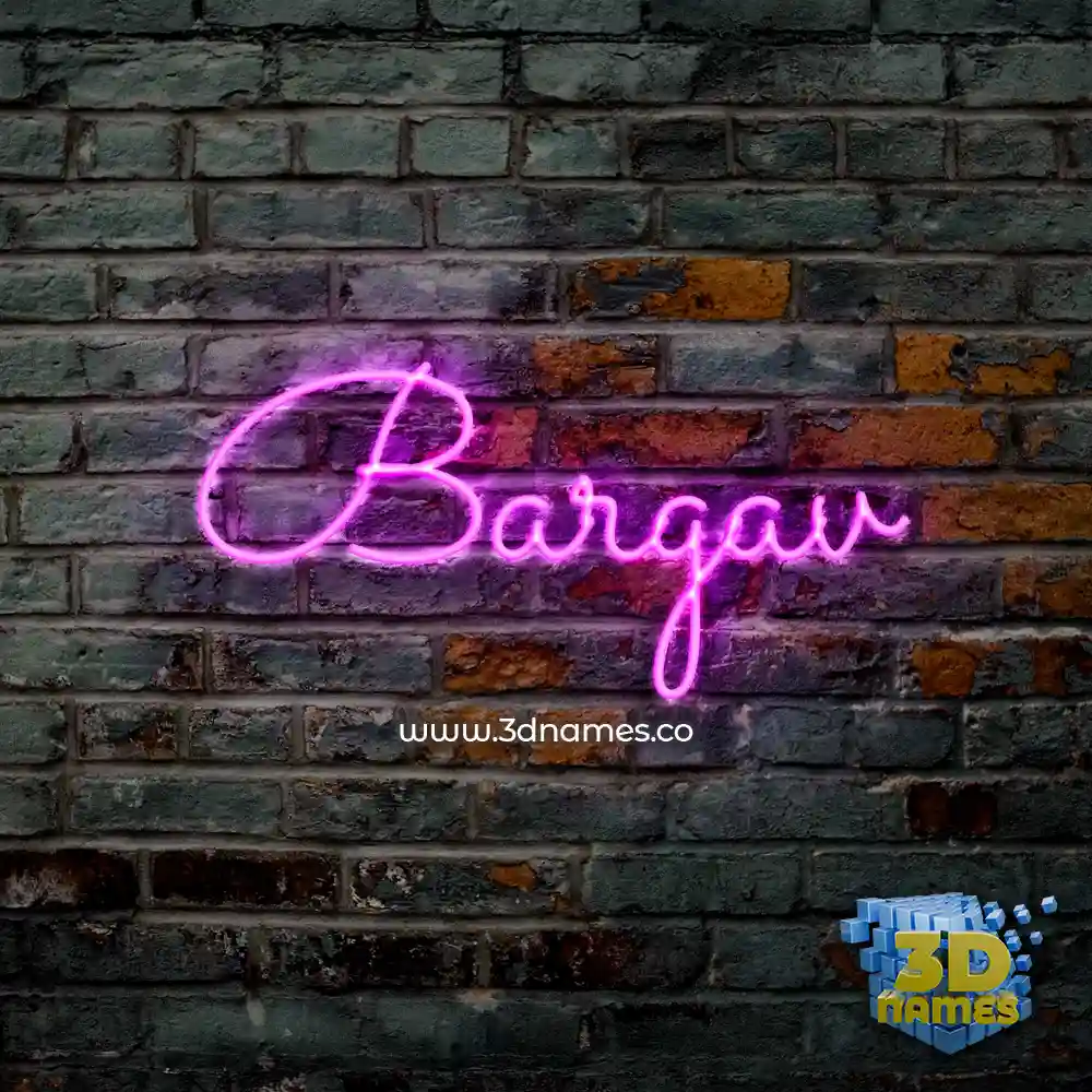 bargav in Pink Neon style - 3D name wallpaper