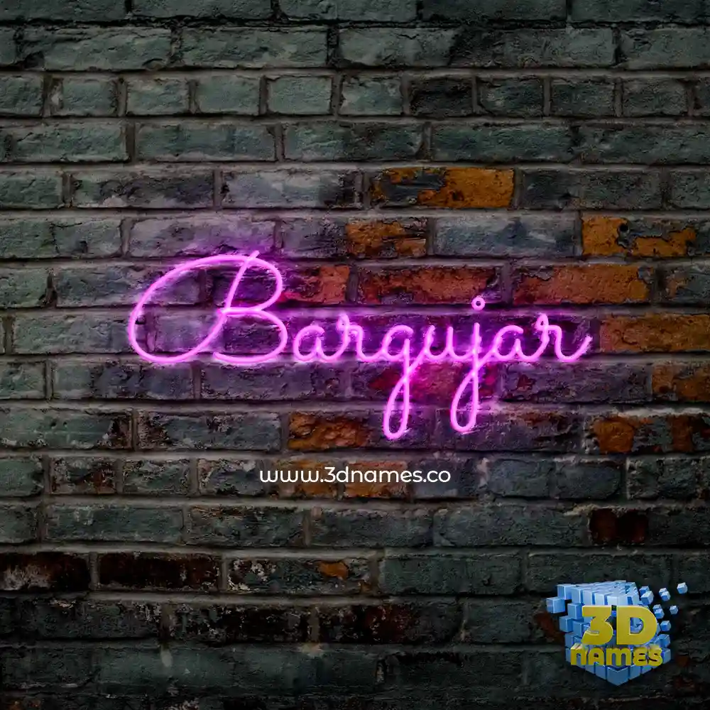 bargujar in Pink Neon style - 3D name wallpaper