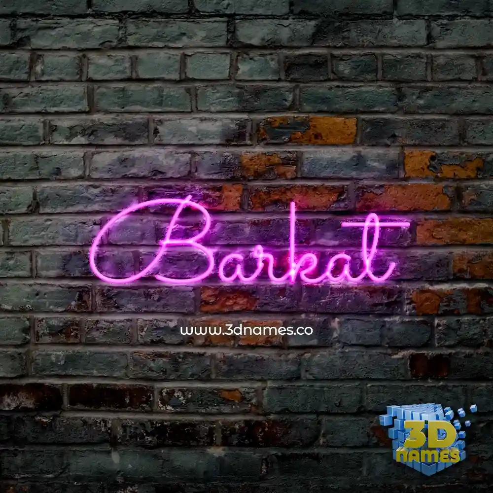 barkat in Pink Neon style - 3D name wallpaper