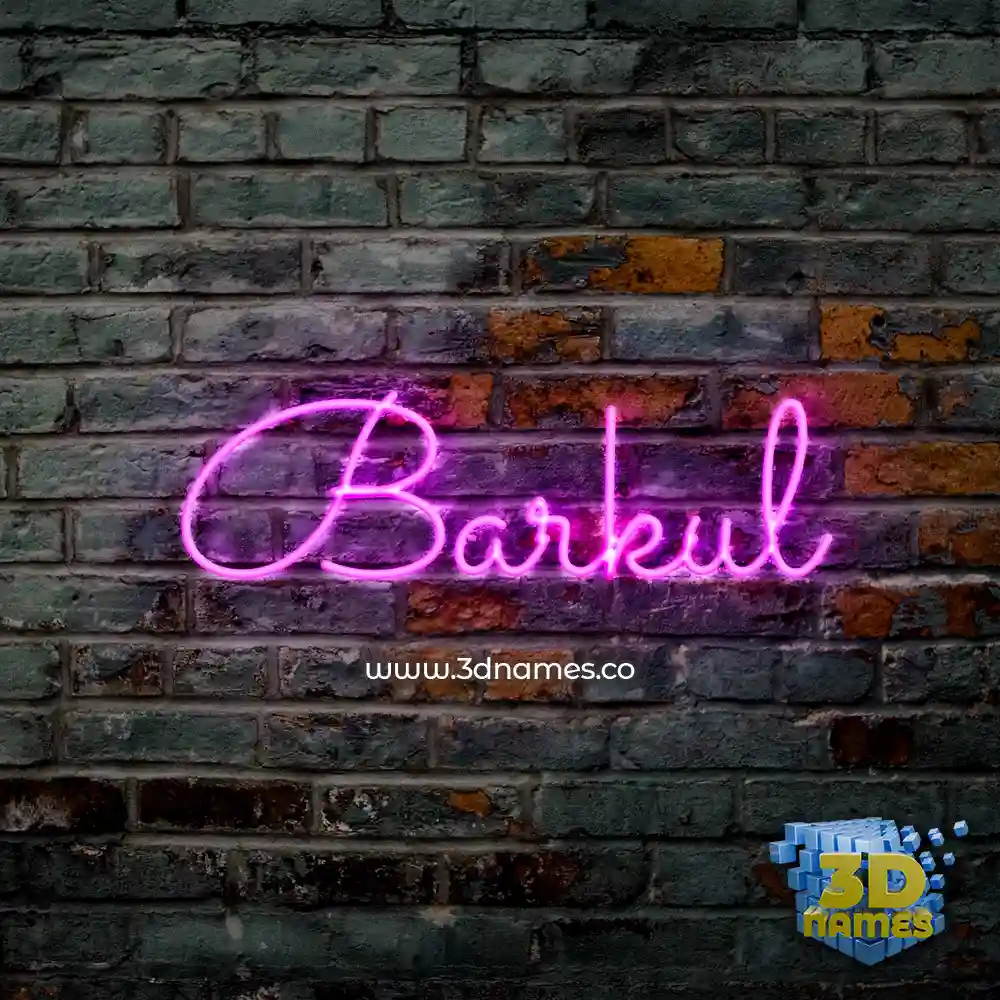 barkul in Pink Neon style - 3D name wallpaper