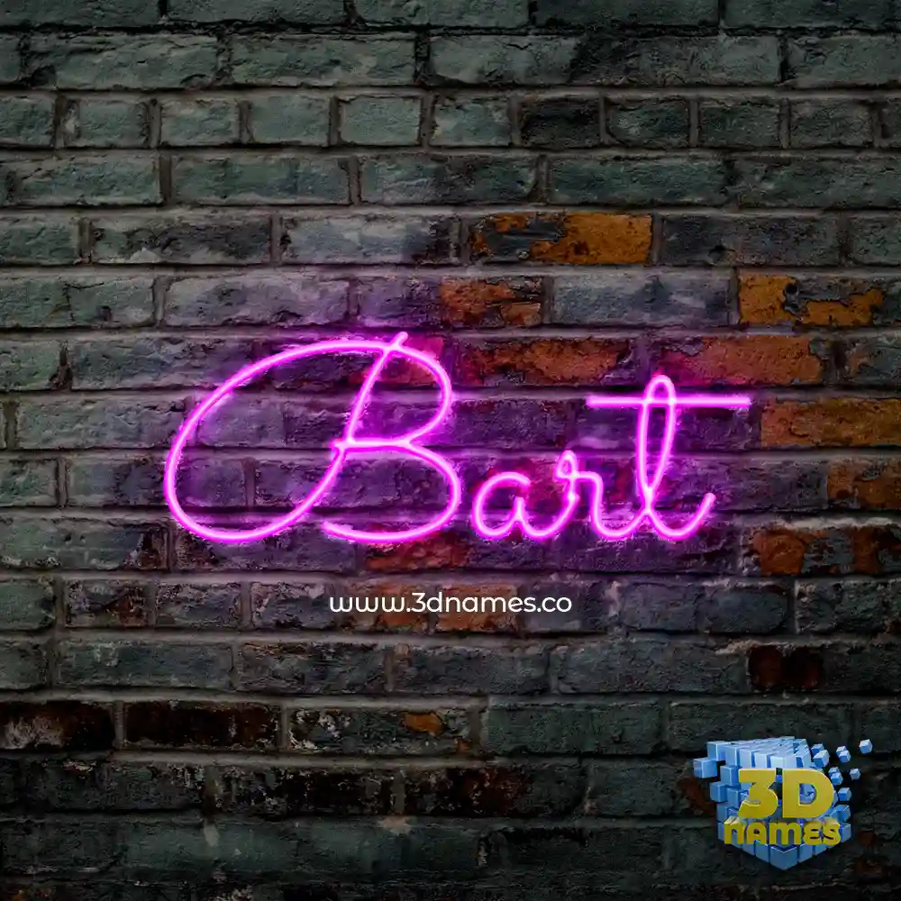 bart in Pink Neon style - 3D name wallpaper
