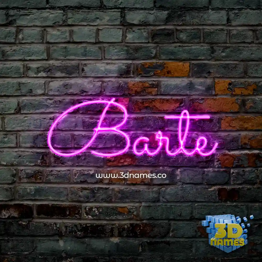 barte in Pink Neon style - 3D name wallpaper