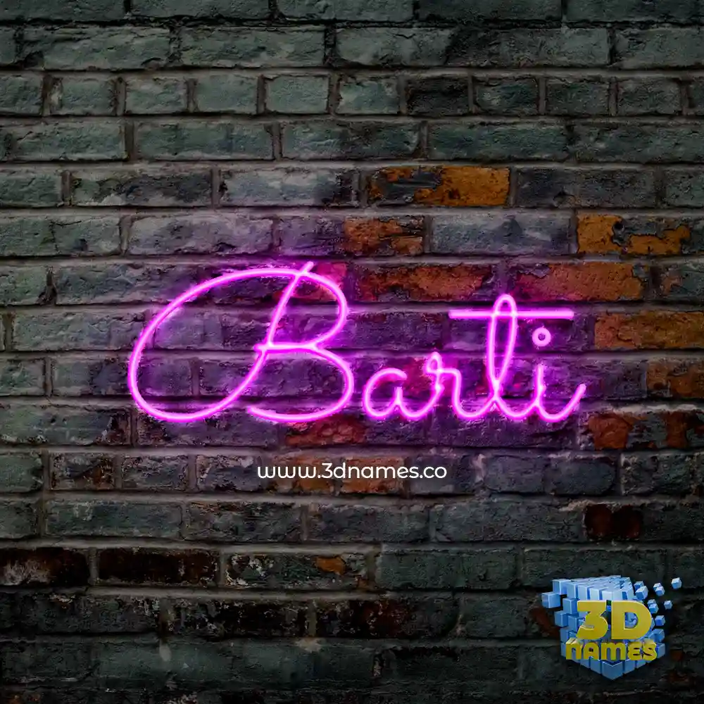 barti in Pink Neon style - 3D name wallpaper