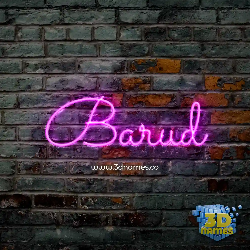 barud in Pink Neon style - 3D name wallpaper