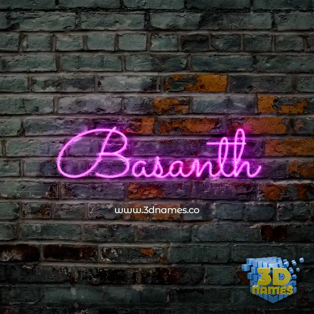 basanth in Pink Neon style - 3D name wallpaper