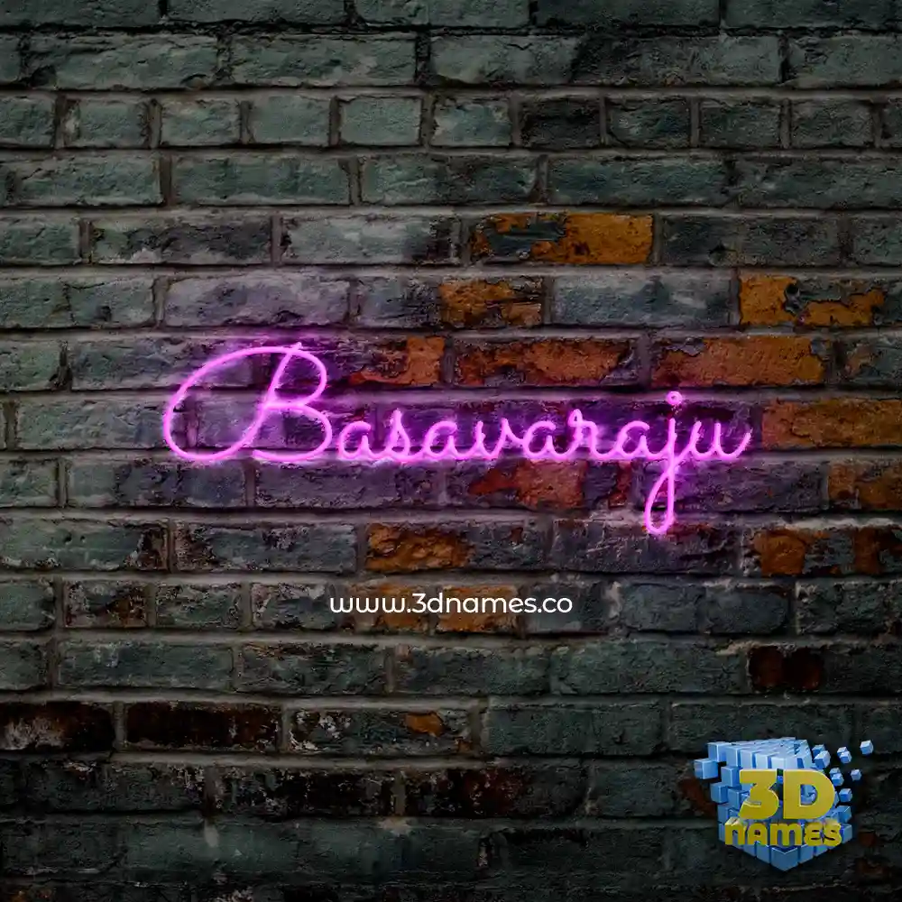 basavaraju in Pink Neon style - 3D name wallpaper
