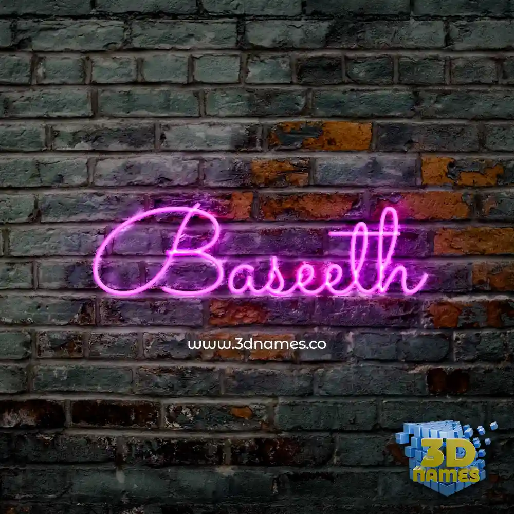 baseeth in Pink Neon style - 3D name wallpaper