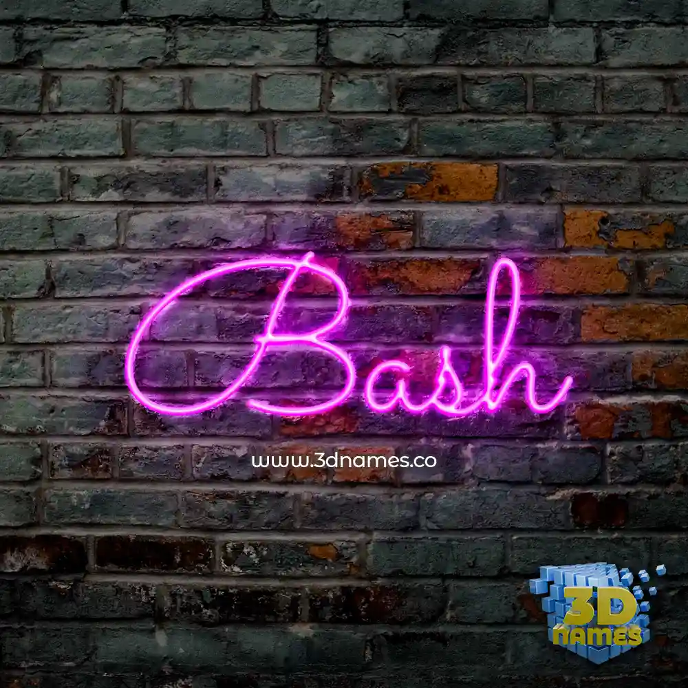 bash in Pink Neon style - 3D name wallpaper