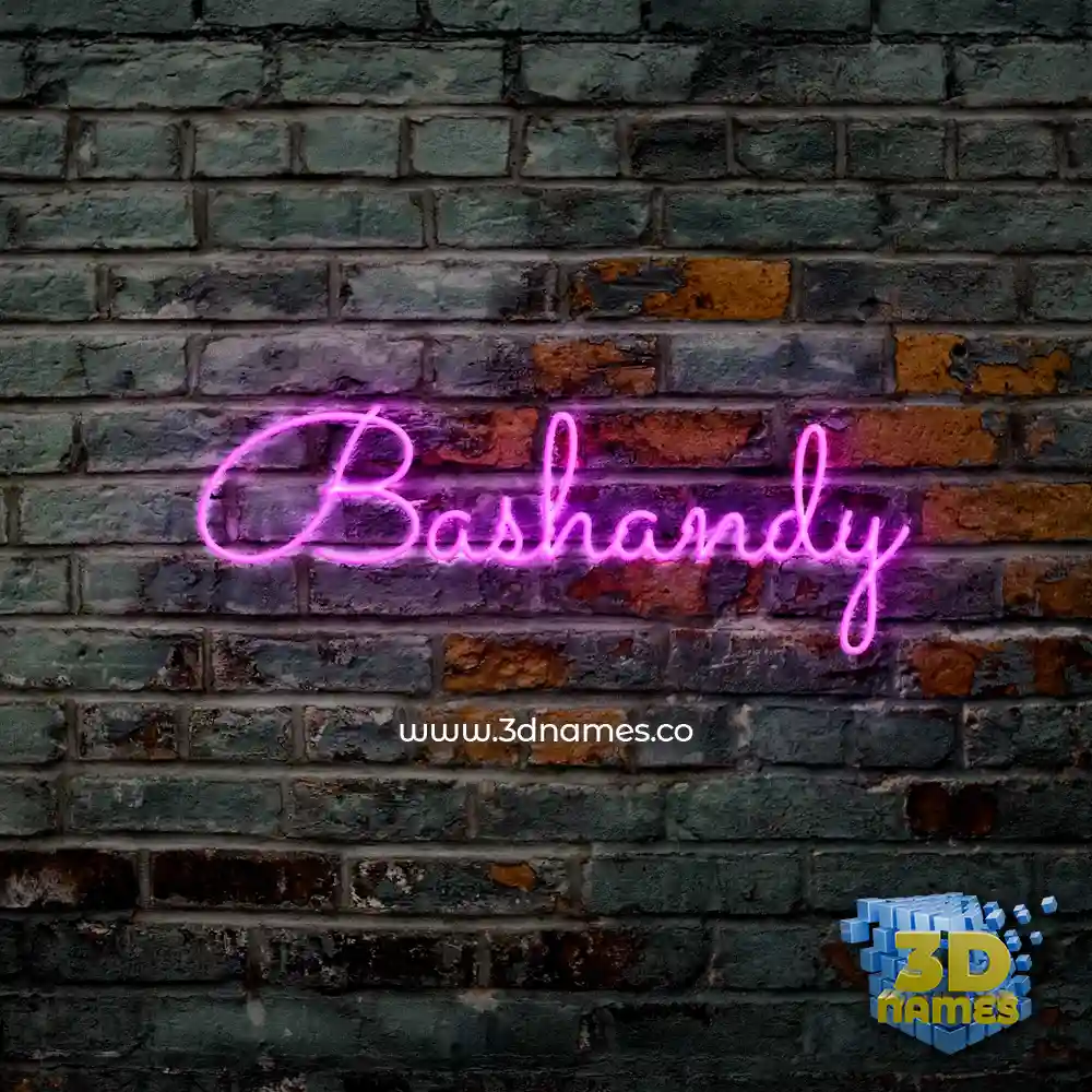 bashandy in Pink Neon style - 3D name wallpaper