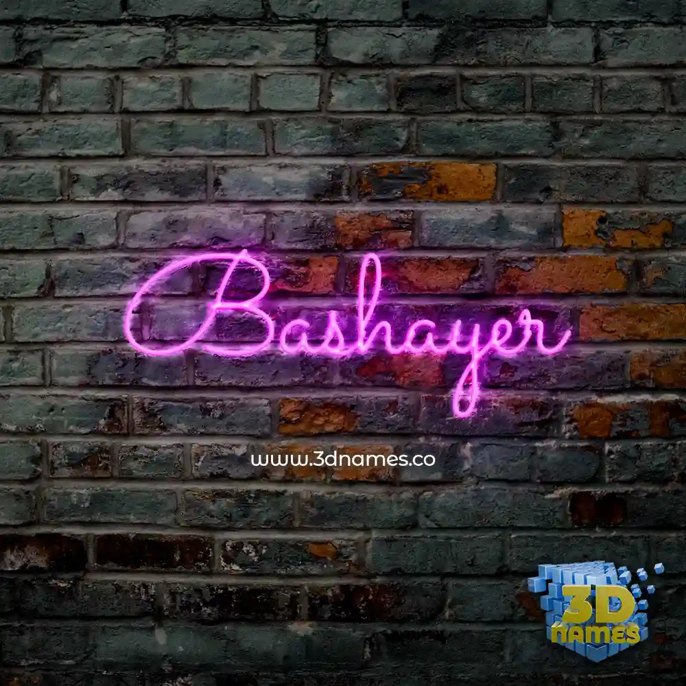 bashayer in Pink Neon style - 3D name wallpaper