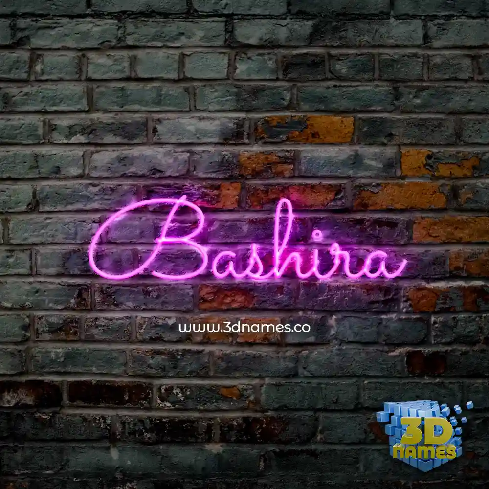 bashira in Pink Neon style - 3D name wallpaper