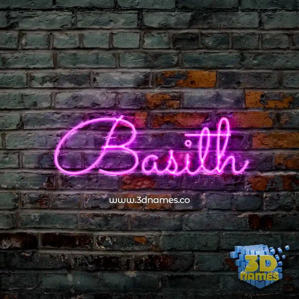 basith in Pink Neon style - 3D name wallpaper