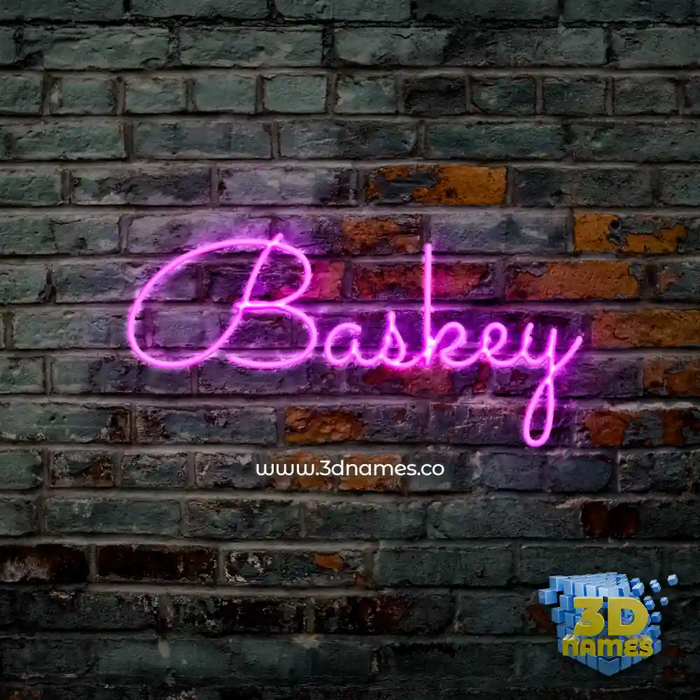 baskey in Pink Neon style - 3D name wallpaper