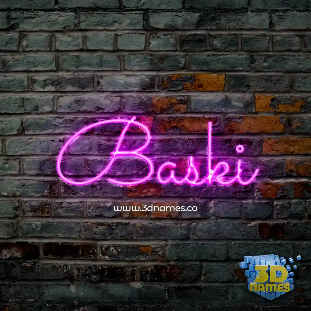 baski in Pink Neon style - 3D name wallpaper