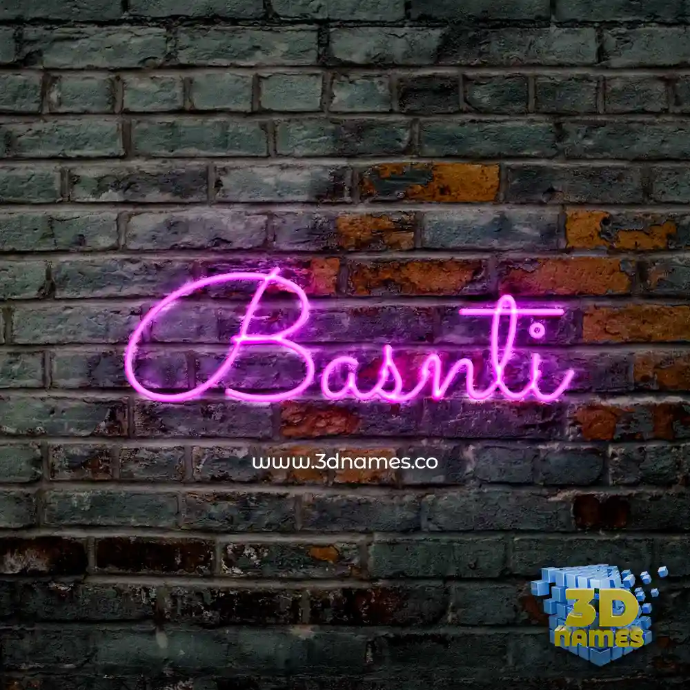 basnti in Pink Neon style - 3D name wallpaper