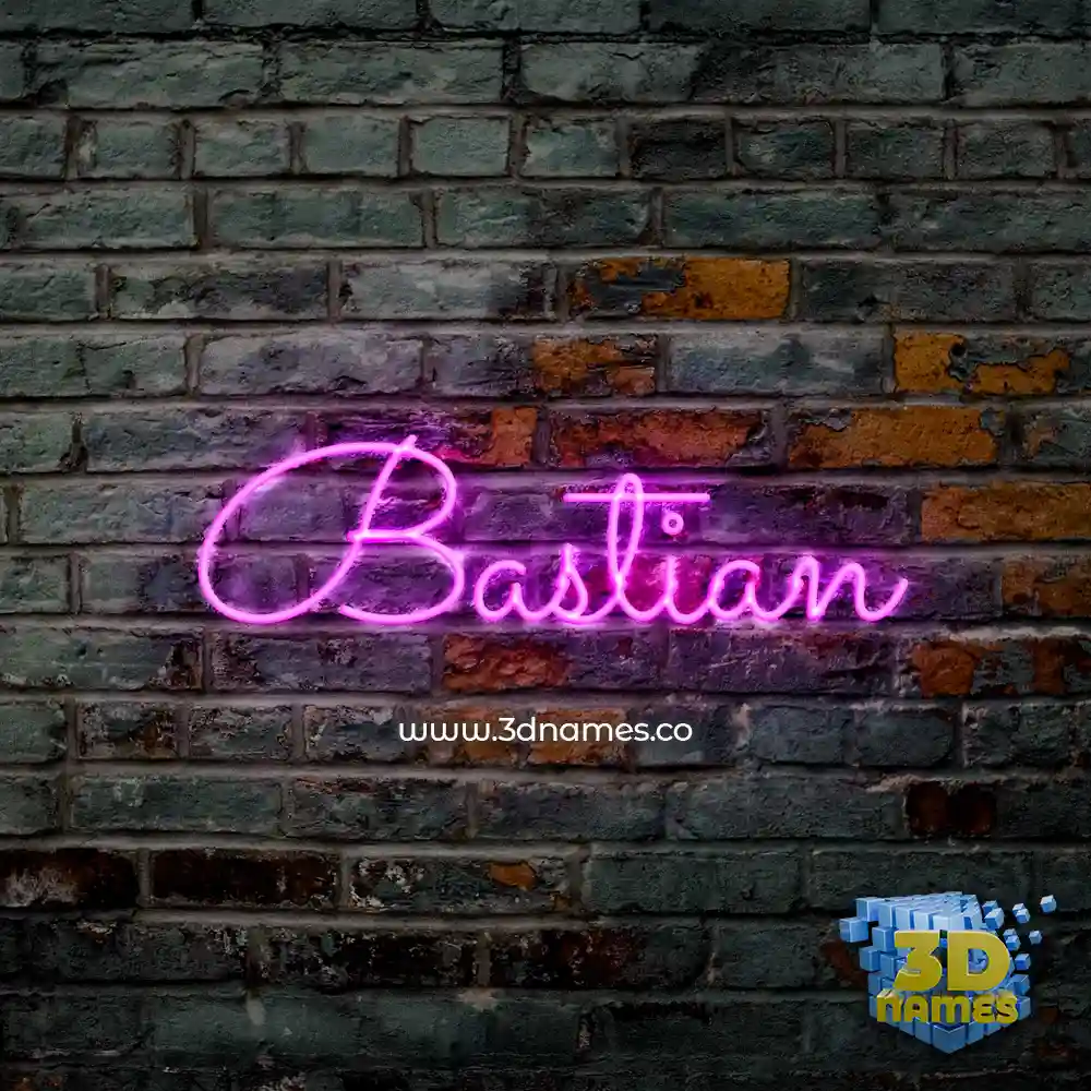 bastian in Pink Neon style - 3D name wallpaper