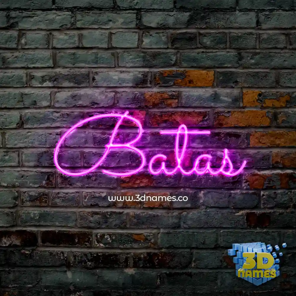batas in Pink Neon style - 3D name wallpaper