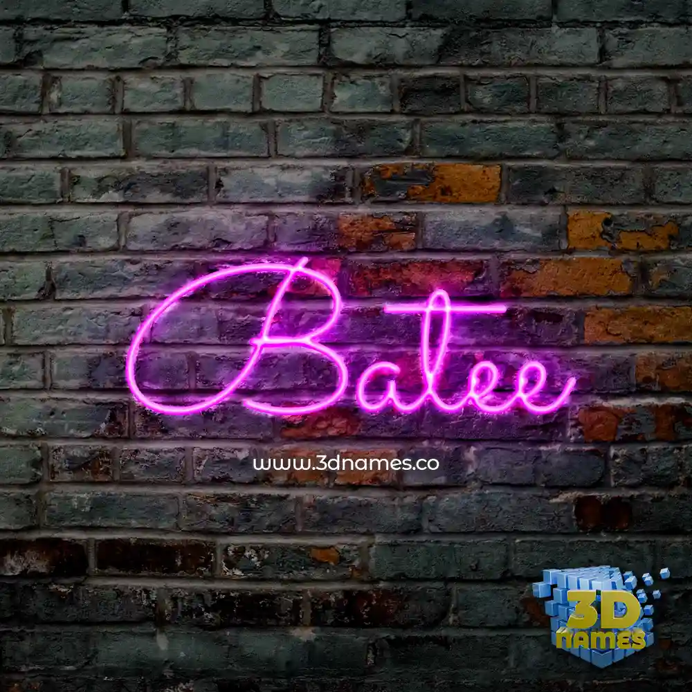 batee in Pink Neon style - 3D name wallpaper