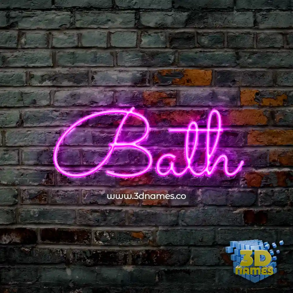 bath in Pink Neon style - 3D name wallpaper