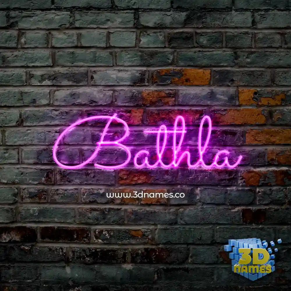 bathla in Pink Neon style - 3D name wallpaper