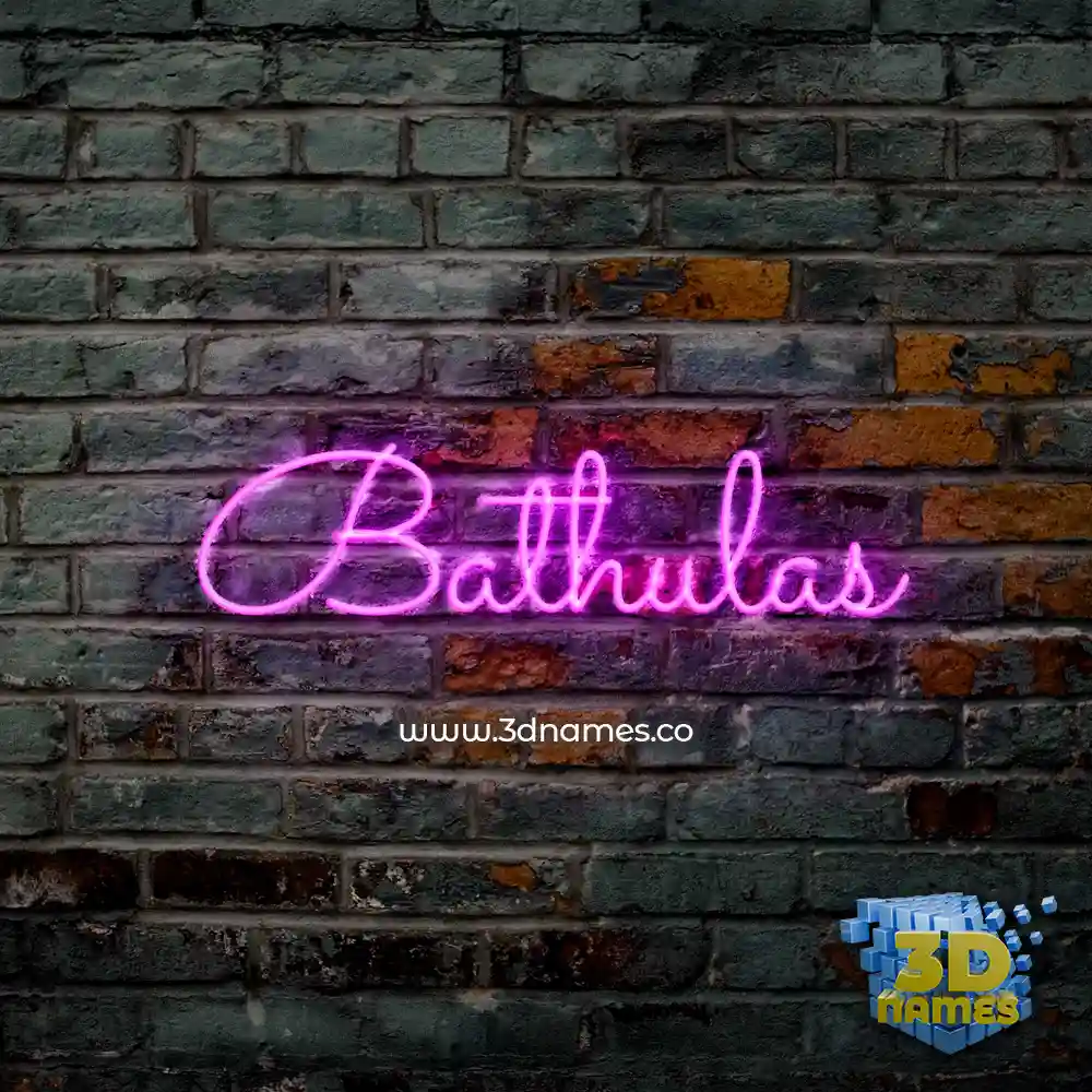 bathulas in Pink Neon style - 3D name wallpaper