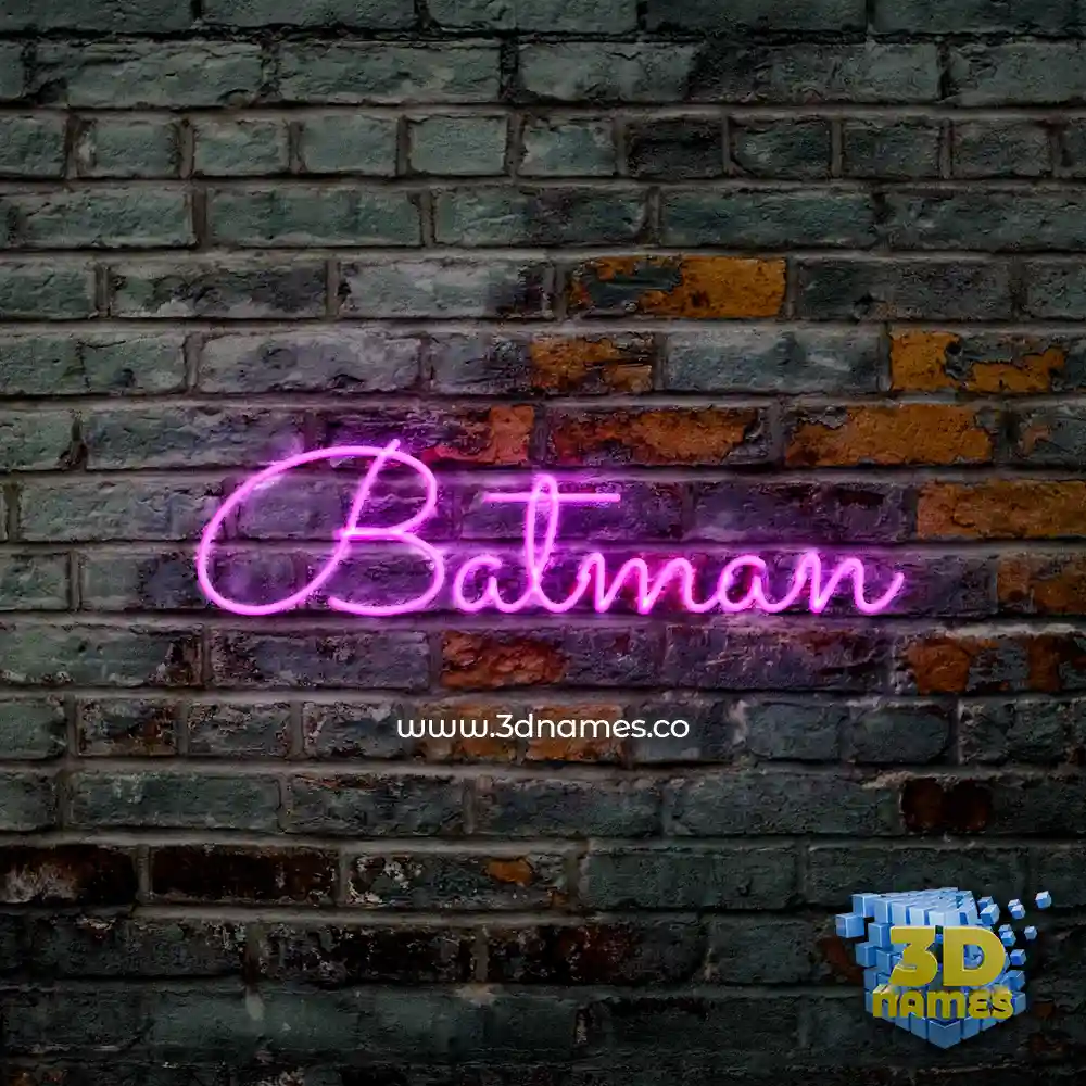batman in Pink Neon style - 3D name wallpaper