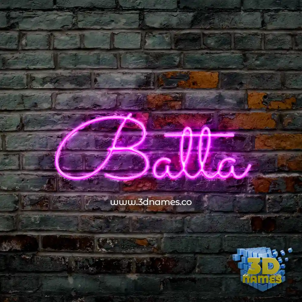 batta in Pink Neon style - 3D name wallpaper