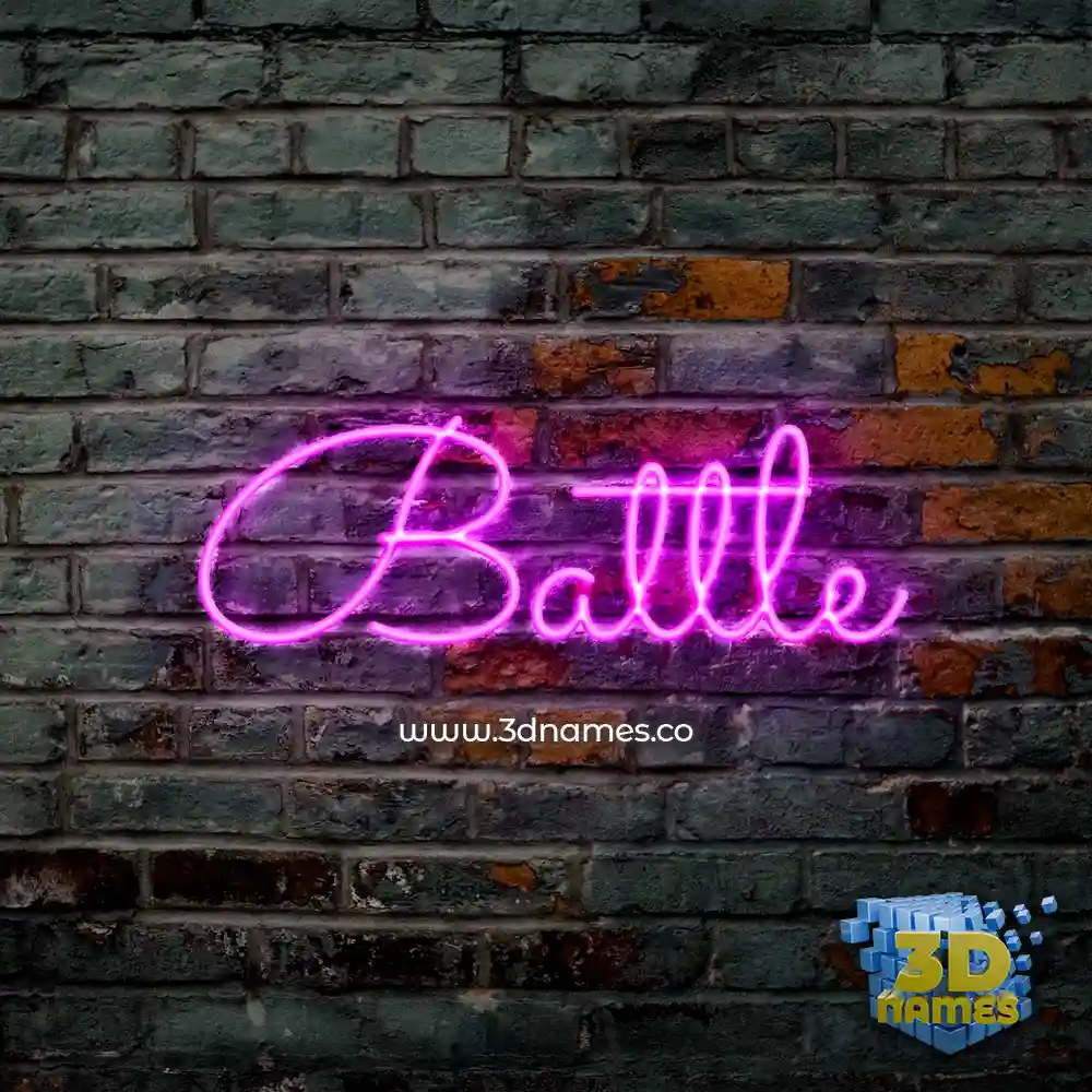 battle in Pink Neon style - 3D name wallpaper