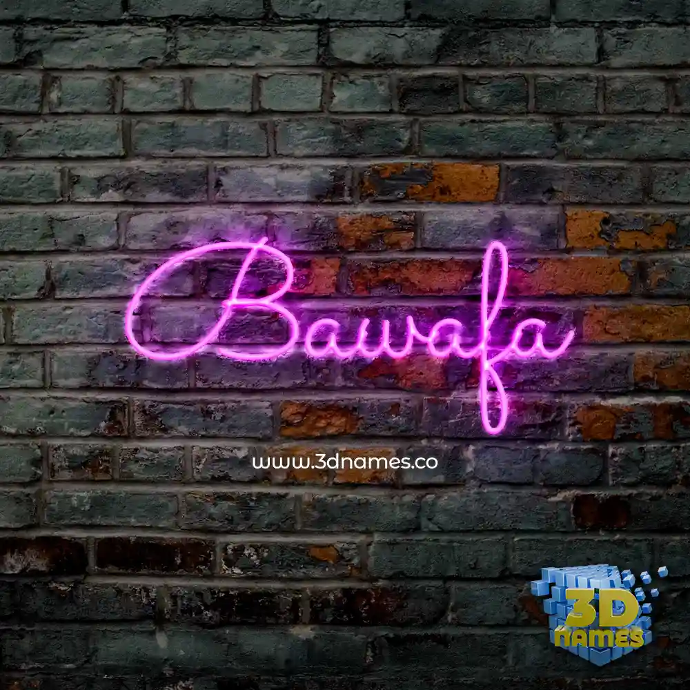 bawafa in Pink Neon style - 3D name wallpaper