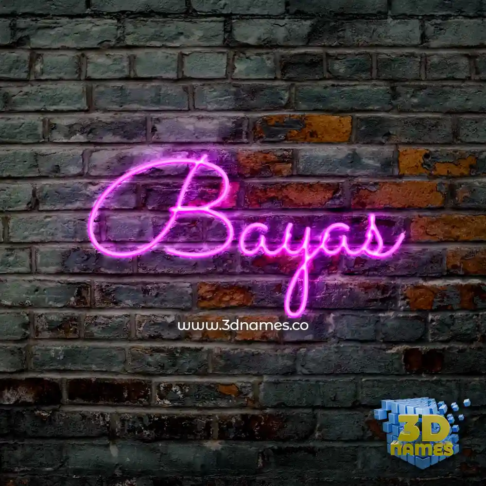 bayas in Pink Neon style - 3D name wallpaper