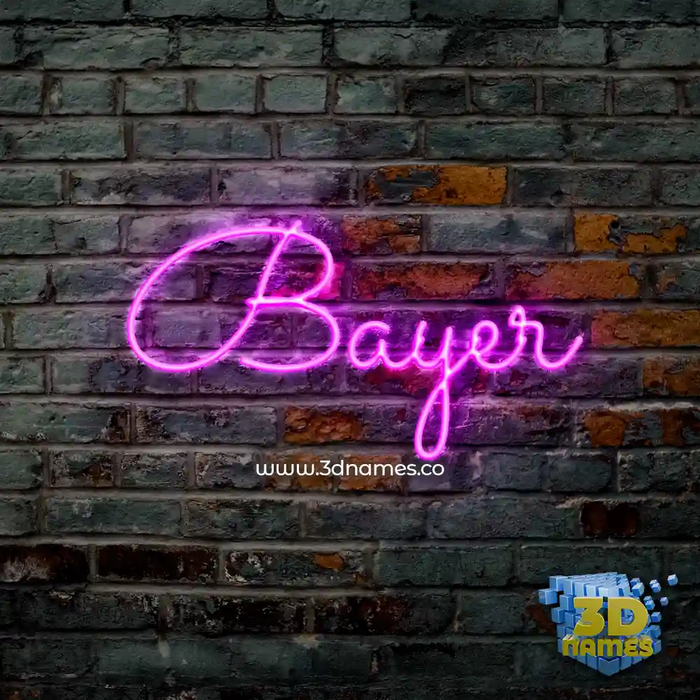 bayer in Pink Neon style - 3D name wallpaper