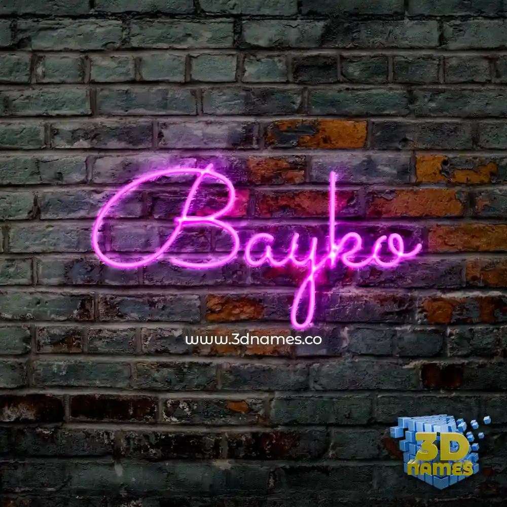 bayko in Pink Neon style - 3D name wallpaper
