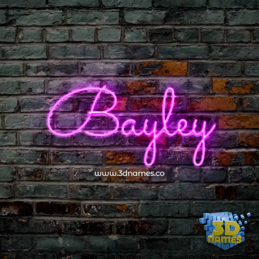 bayley in Pink Neon style - 3D name wallpaper
