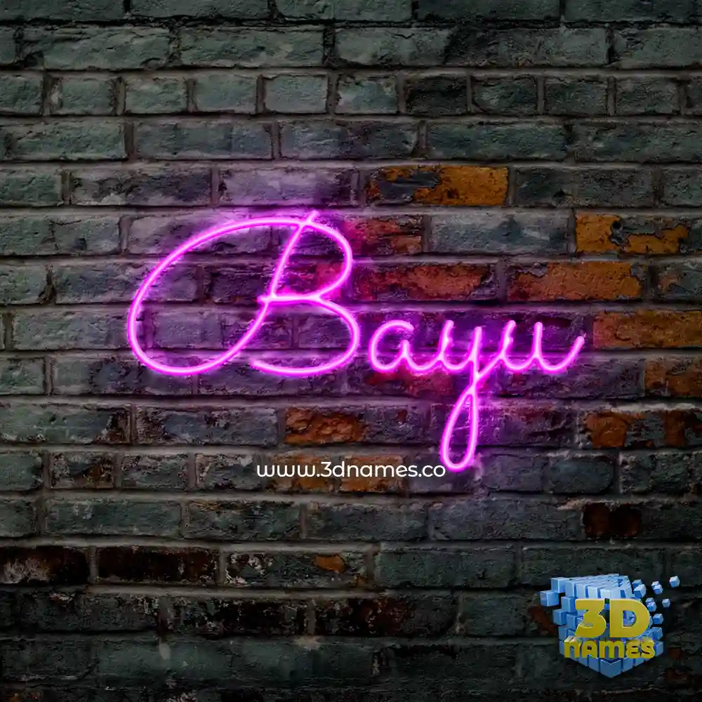 bayu in Pink Neon style - 3D name wallpaper
