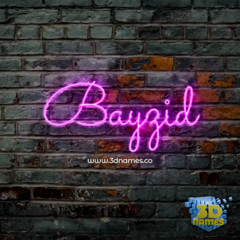 bayzid in Pink Neon style - 3D name wallpaper
