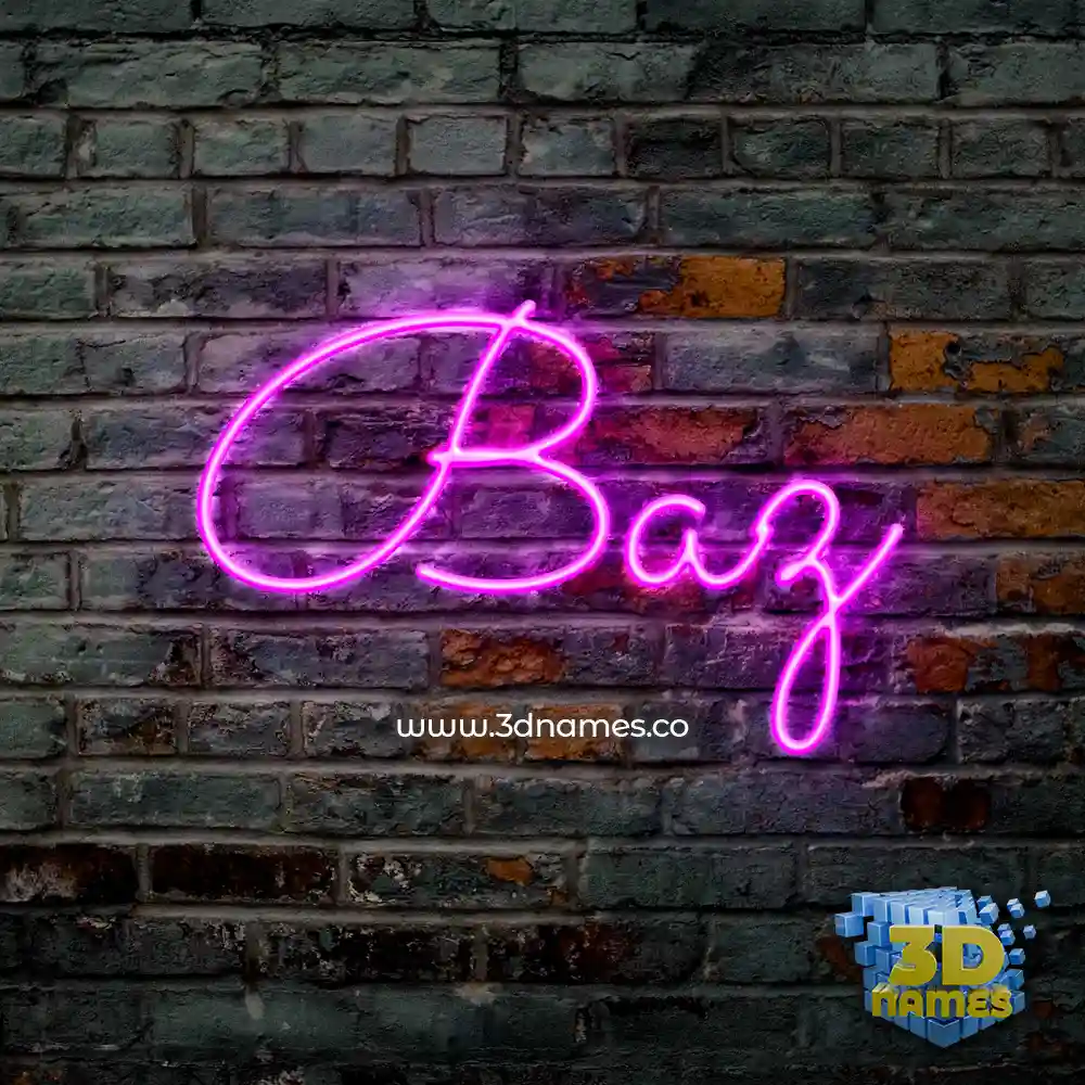 baz in Pink Neon style - 3D name wallpaper