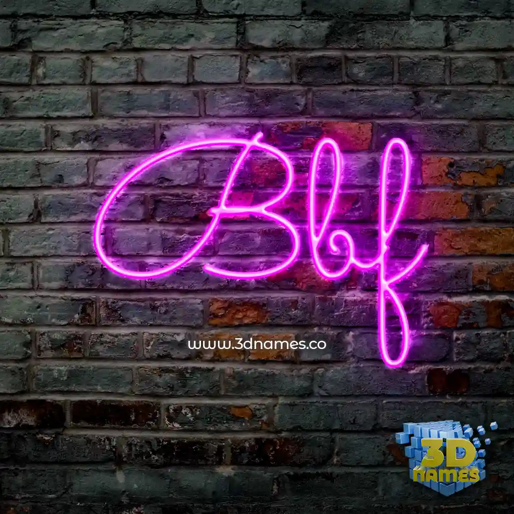 bbf in Pink Neon style - 3D name wallpaper