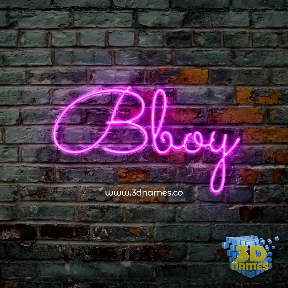 bboy in Pink Neon style - 3D name wallpaper