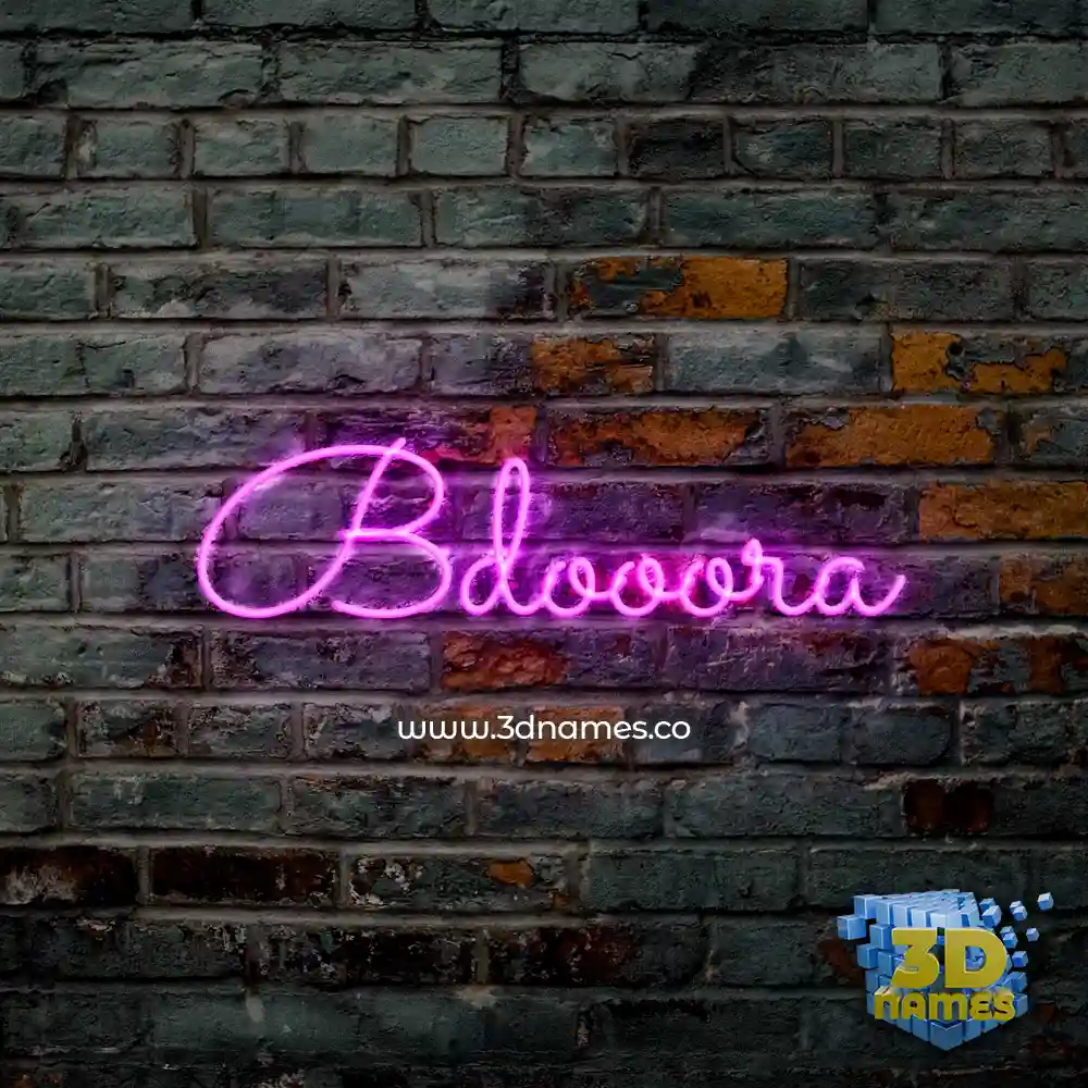 bdooora in Pink Neon style - 3D name wallpaper