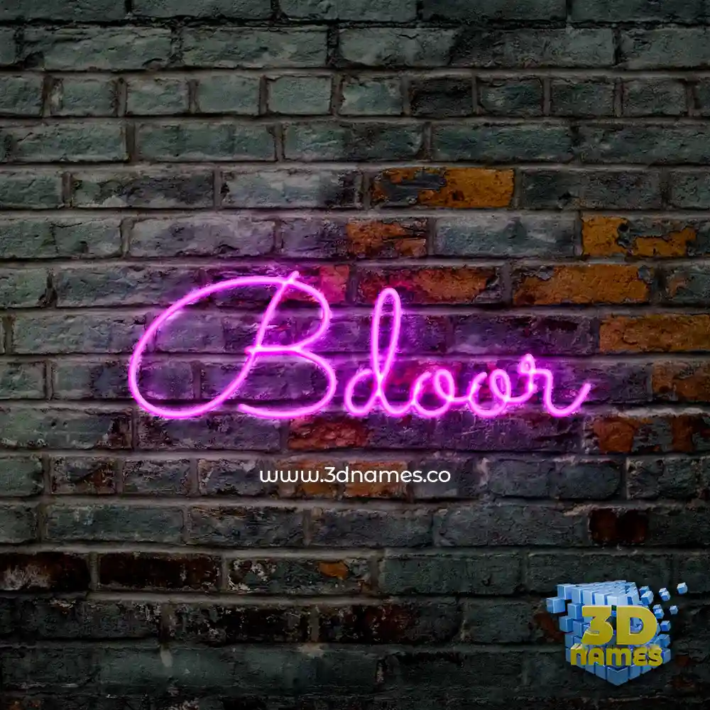 bdoor in Pink Neon style - 3D name wallpaper