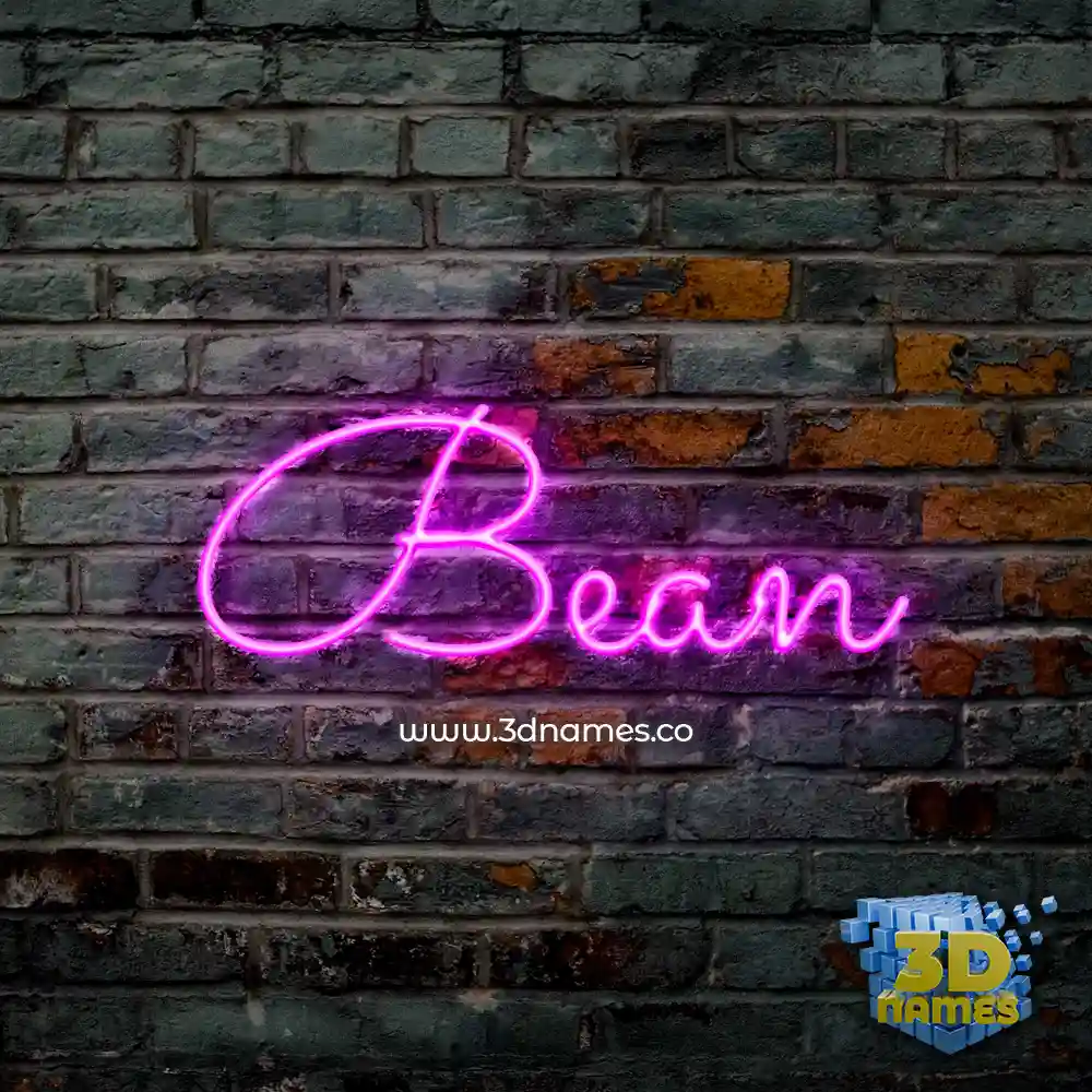 bean in Pink Neon style - 3D name wallpaper