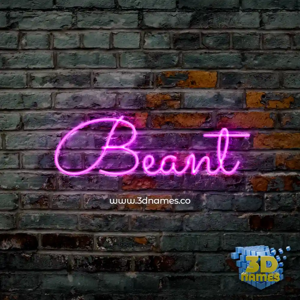 beant in Pink Neon style - 3D name wallpaper
