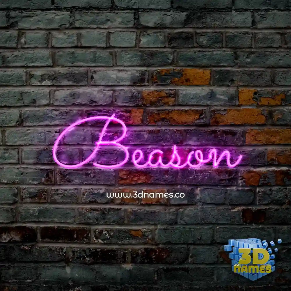 beason in Pink Neon style - 3D name wallpaper