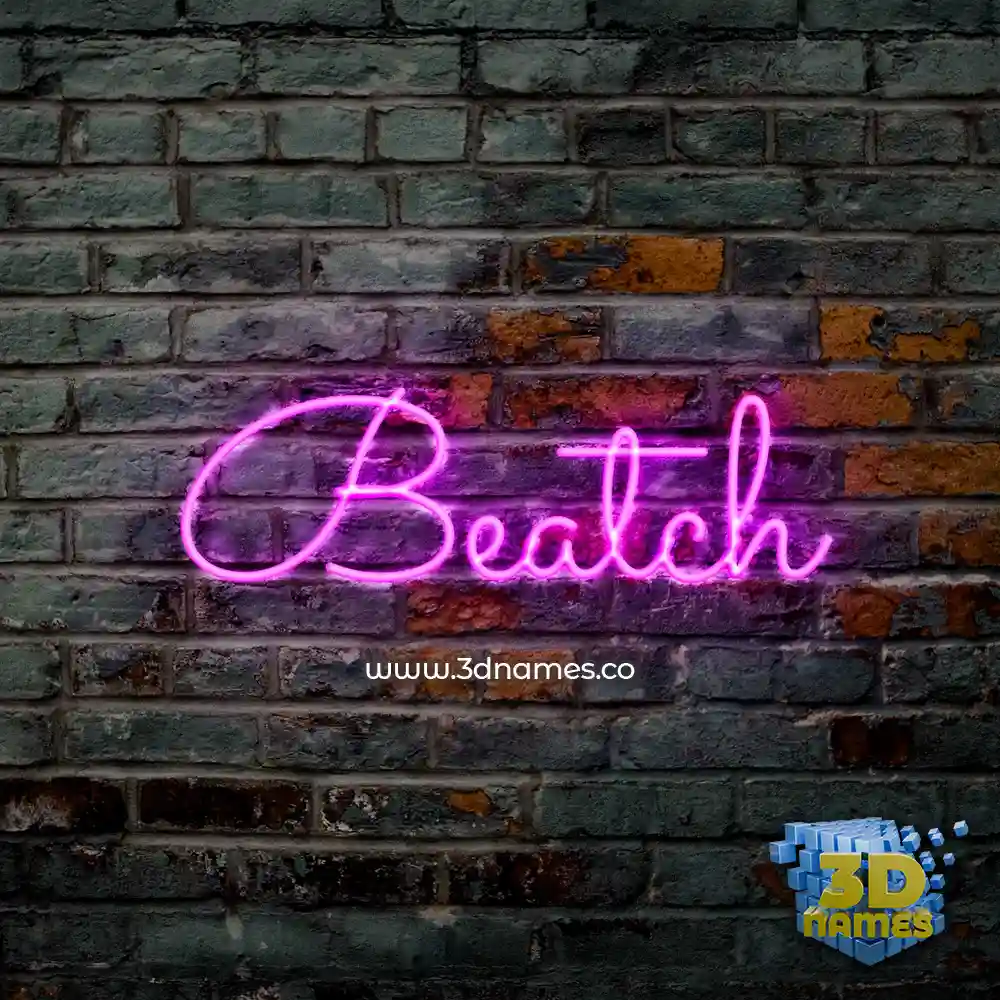beatch in Pink Neon style - 3D name wallpaper