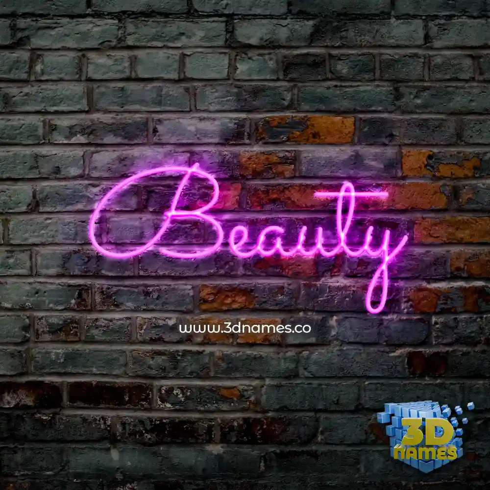 beauty in Pink Neon style - 3D name wallpaper